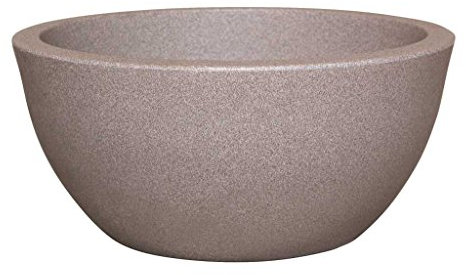 Pflanzschale Rimini rund aus Kunststoff 40cm, Farbe:taupe