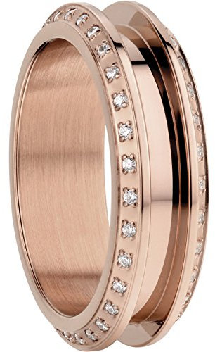 Bering Damen-Ring AußenRing Edelstahl teilvergoldet Zirkonia weiß Gr. 56 (17.8) - 526-37-83