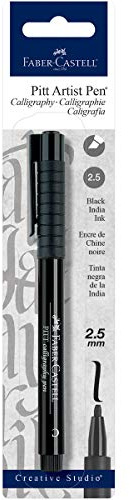 FABER CASTEL Pitt Calligrafia Penna con Punta a scalpello, 2.5 mm, Nero