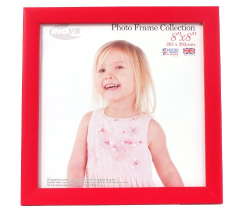 INOV8 British Made Traditional Picture/Photo Frame, Regal Red, Square 8x8 Inch