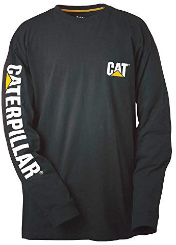 CAT Men's Trademark Banner Long Sleeve T-Shirt, Black, XL