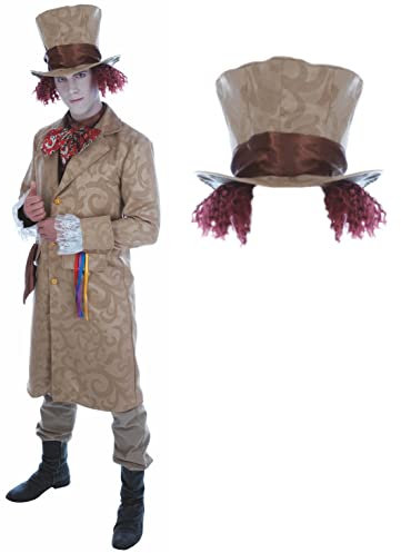 Fun Shack Kostüm Mad Hatter für Herren, Perfekt für Karneval und Fasching, Inklusive Hut und Accessoires, M