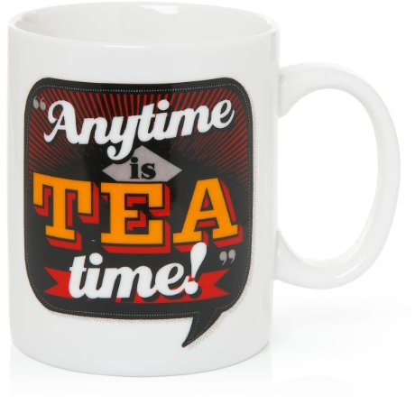 Back Chat 13 fl oz 369 ml Anytime is Tea Time Ceramic Mug