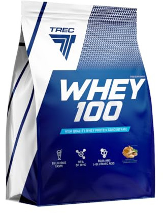 Trec Nutrition - WHEY 100 2275g PEANUT BUTTER - Hervorragende Löslichkeit, Muskelwachstum, Volles Aminosäureprofil, Perfekt für Intensives Training
