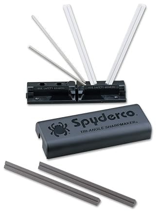 Spyderco Knife Sharpener Tri-angle Sharpmaker Used to Sharpen Hunting Knives & Self Sharpening Knife by Using Ceramic Knife Sharpening Stone