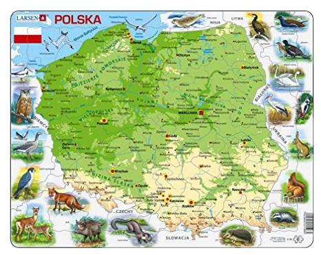 Polska mapa ze zwierzetami