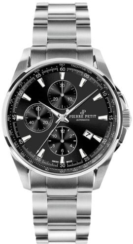 Pierre Petit Herren-Armbanduhr XL Le Mans Chronograph Automatik Edelstahl P-824A