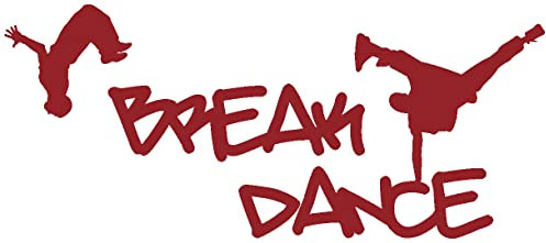 Samunshi® Wandaufkleber Breakdance Wandtattoo 60 x 26cm dunkelrot