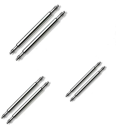 6 x Watch Strap Spring Bars Pins 3 Different Sizes in 1 Pack Double Flanged Replacemant Bar (18mm 20mm 22mm)