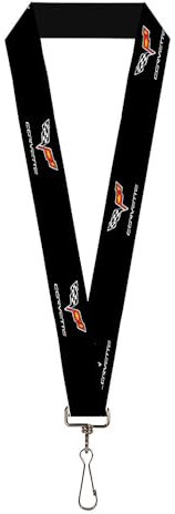 Buckle-Down Uni-Erwachsene Lanyard-1.0-C6 Logo Repeat Black Schlsselanhnger, Mehrfarbig, Einheitsgröße