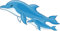 GRAZDesign Wandtattoo Badezimmer Delfin | 2 blaue Delfine | Wandsticker Kinderzimmer | Wandaufkleber Bad, Tür, Fliesenaufkleber Klebefolie Fliesen im Nassbereich - 112x57cm