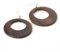 81stgeneration Sterling Silber 925 Holz Ohrringe baumeln Runde Brown 45 mm Französisch Haken