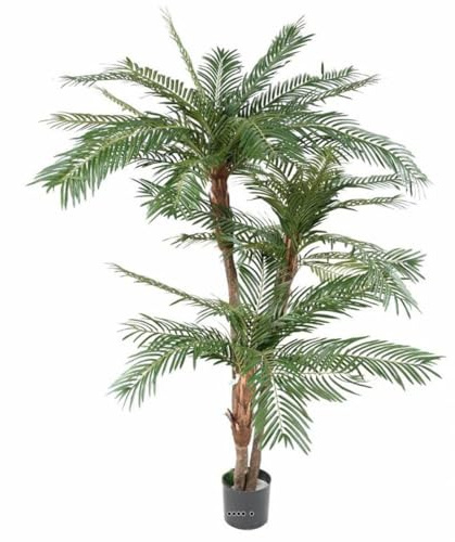 Artificielles.com Cycas-Palme, 3 Stämme, im Topf, 200 cm hoch, Grün