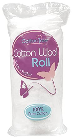 Cotton Tree 100% Pure Cotton, Super Soft ROLL, White, Large