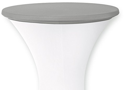 Mc-Stoff Deckel Haube Cover für Stehtischhusse Stretch 80 cm Silber grau Tischplattenbezug