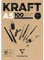 Clairefontaine 96544C Kraftpapier Block (geleimt, ideal für Trockentechniken, 100 Blatt, DIN A5, 14,8 x 21 cm, 90 g) braun