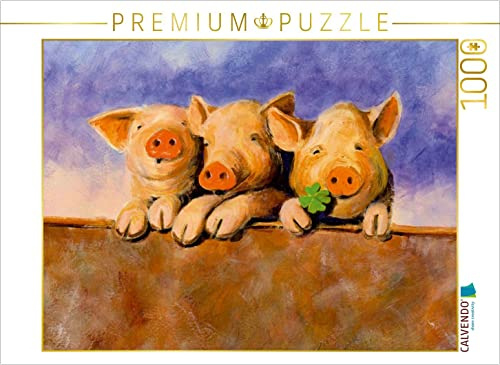 CALVENDO Puzzle Schwein gehabt | 1000 Teile Lege-Größe 64 x 48 cm Foto-Puzzle für glückliche Stunden