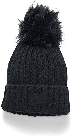 Under Armour Damen Mütze Snowcrest Pom Beanie, Schwarz, OSFA, 1299905-001