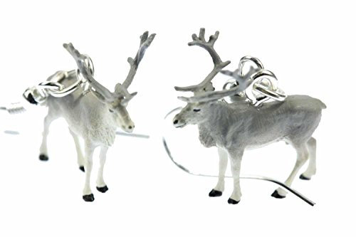 Miniblings Rentier Ohrringe Weihnachten Ren Rentiere Weihnachtsmann Elch grau - Handmade Modeschmuck I Ohrhänger Ohrschmuck versilbert