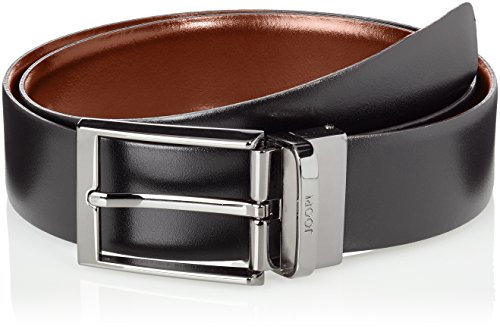 JOOP Herren 7162 JOOPCOLL. Belt 3,5 cm Gürtel, Mehrfarbig (Schwarz-Cognac 10-55), 90