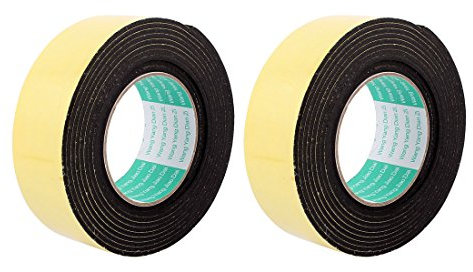 Sourcingmap 2 Pcs 45mmx4mm Single Sided Sponge Tape Adhesive Sticker Foam Glue Strip Sealing 3 Meters 10Ft