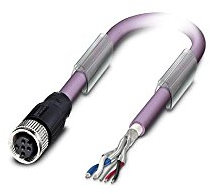 PHOENIX CONTACT SAC-5P-2.0-920/M12FS Bussystem-Kabel 5-Polig, M12 Buchse Gerade, A Kodierung, 2m Kabellänge, Violett