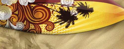 framsohn Strandtuch Liegetuch mit Vollflächendruck Surfboard 80 x 180 cm 47563
