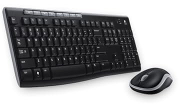 Logitech MK270 Combo Clavier et Souris Sans Fil pour Windows, Clavier Slovène -disposition grecque QWERTY, Noir