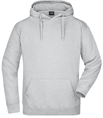 James & Nicholson Kapuzensweatshirt - Hochwertiger Freizeit-Sweat mit Kapuze und Kängurutasche | Farbe: grey-heather | Grösse: XXL