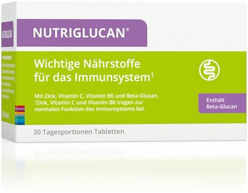 NUTRIGLUCAN® I made by nutrimmun I Für 30 Tage I Beta-Glucan I Zink I Vitamin C I Vitamin B6 I Tabletten I Vegan I Glutenfrei I Laktosefrei I Laborgeprüft