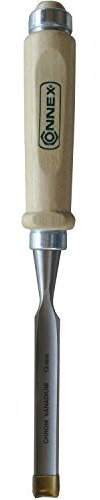 Connex COX861113 Hohlbeitel mit Ulmer Heft aus Weißbuche und Chrom-Vanadium-Klinge mit Außenwate, Breite 13 mm
