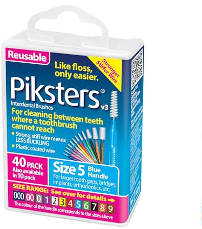 Pikster Interdental Brushes (40 Pack, Size 5 (Blue))