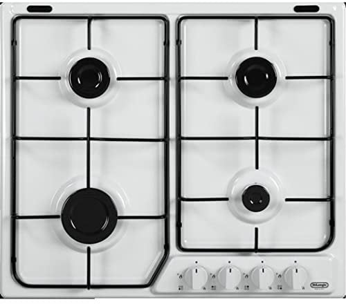 DeLonghi YBF 46 ASV hobs - Placa (Incorporado, Gas, Esmaltado, Giratorio, Frente, 50 cm) Color blanco