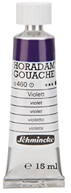 Schmincke - Horadam Gouache, Violett, 15 ml-Tube, 12 460 006, feinste Gouache, natürliche Deckkraft, höchst pigmentiert, farbintensiv und matt