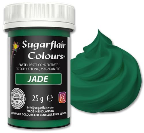 Sugarflair Food Colouring Paste Jade, Pastel Highly Concentrated Food Colouring for Buttercream, Sugar Paste, Royal Icing, Cake Decorations and More! Vibrant Colour Food Dye! - 25g