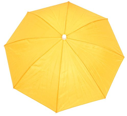 sourcing map Outdoor Polyester Regenschirm Regenhut Schirmhut Sonnenschirm Kappe Hut gelb
