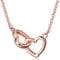 Infinite U Classic Double Interlocking Hearts Separable Pendant 925 Sterling Silver Womens Necklace, Rose Gold