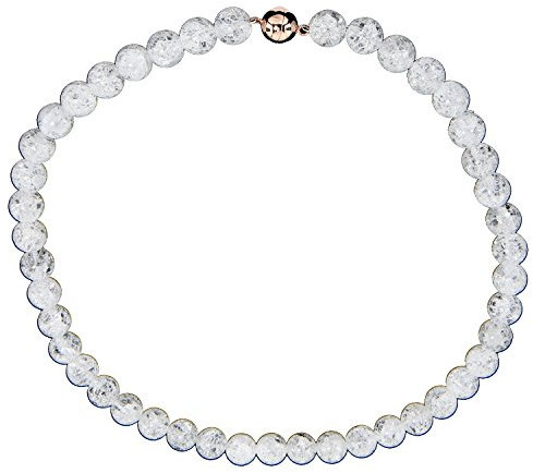 Collier da donna collana in argento Sterling placcato oro rosa YVESSE magnetschließe cristallo di rocca Crashed 60 cm