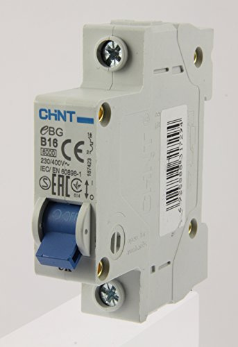 Chint EBG-1P-B16 Miniature Circuit Breaker, 16 A, 1 Pole, B Curve, 6 kA