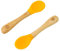 Bamboo Baby Feeding Spoons with Soft Curved Silicone Bowl Tips for Toddlers and Infants