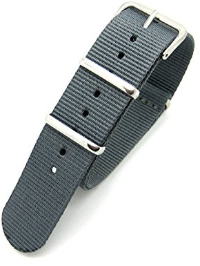 Graues Infanterie Military MoD NATO Nylon Gewebe G10 4 Ringe Uhrenarmband Band Chrom Schnalle (20 mm Fassung)