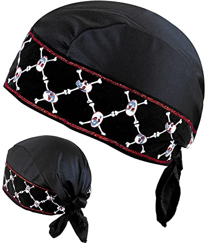 W WIDMANN MILANO Party Fashion - Bandana mit Totenkopfmotiv | Kopftuch für Piraten-, Banditen- und Rockerkostüme, Accessoire für Karneval, Festivals, Mottopartys