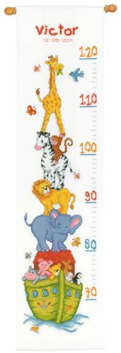 Vervaco Height Chart Noah's Ark Counted Cross Stitch Kit, Multi-Colour