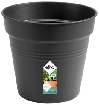 Elho Green Basics Growpot 35 - Growpot por Interior y Exterior cultívalo tú Mismo - Ø 35.0 x H 32.2 cm - Negro/Living Black