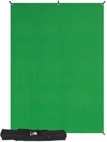 Westcott X-Drop Wrinkle-Resistant Photography and Video Conference Backdrop - Chroma-Key Green Screen Kit (5' x 7') Quick Assemble, Portable Background for Portraits and Headshots