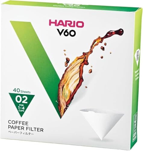 Hario, Confezione di filtri in Carta per caffè, VCF-01-100M, White, Size 02-40pcs