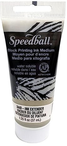Speedball 37cc 1.25 oz Water-Soluble Ink Extender Base, For Block, Screen Printing, Lino Cutting, Printmaking, Professional Or Beginners Print Making Accessories, Supplies For Art And Craft Kit