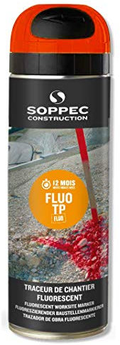 Traceur de chantier fluo orange 650ml Soppec