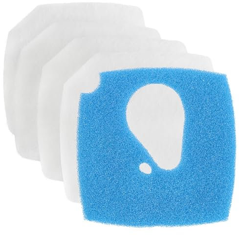 LTWHOME Filterschwamm Passend für Eheim 2616760 Professional 3e 2076/2078/450/700/600T(1 x Blau + 4 Weiß)