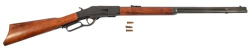 Winchester Modell 73 mit funktionsfähigem Auswurfmechanismus(manuell) inkl.3 Patronen,schwarz, Holz und Metall, Dekowaffe,Nicht Schussfähig, voll funktionsfähig, von Denix,100-7318